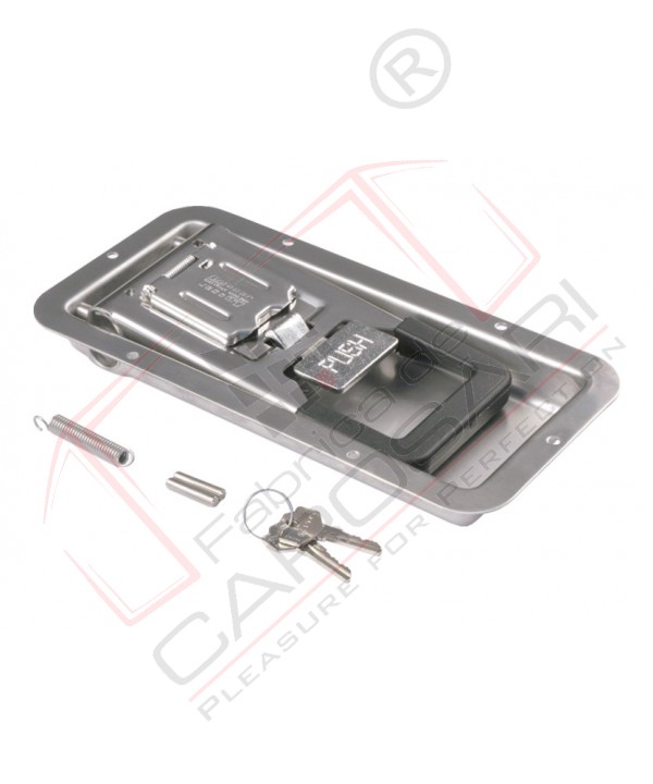 Recessed lock PUSH-Mini 25.5 mm, inox