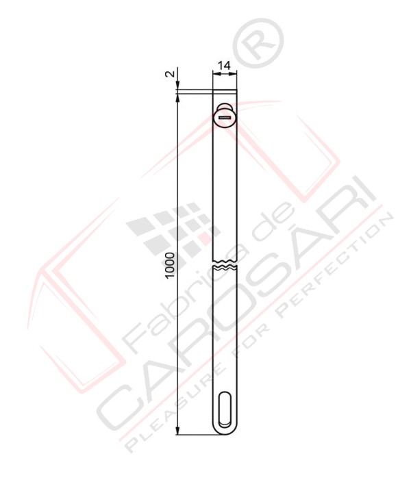 Plated steel rod 1000mm with pin