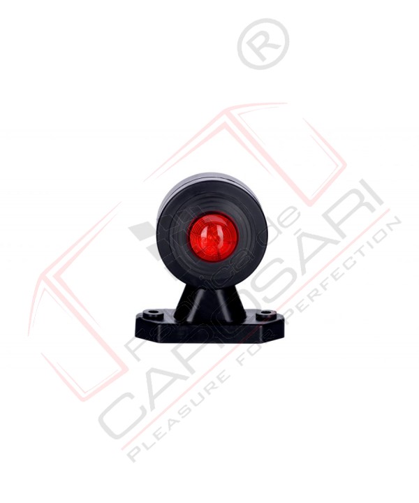 Outline marker light oval, with short, straight arm (white+red)
