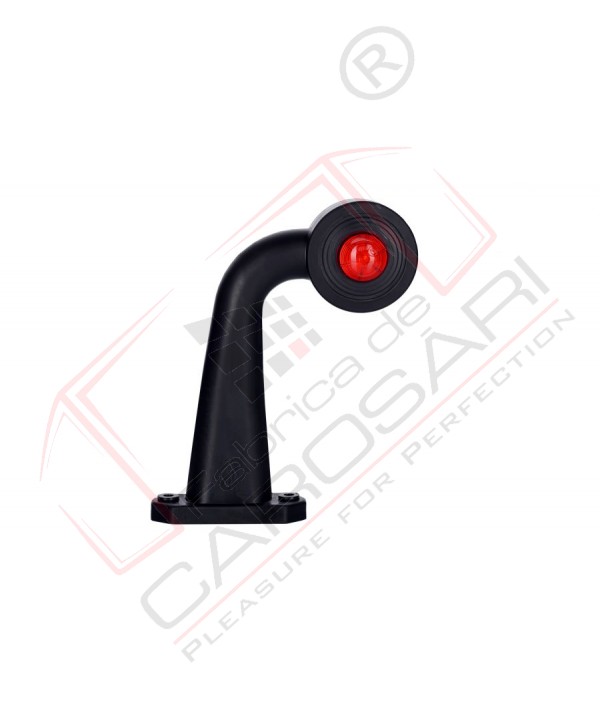Outline marker light, oval with long bent arm (white+red)  - left side