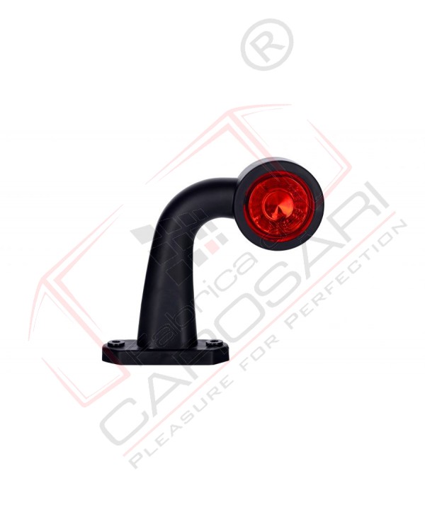 Outline marker light, oval with short bent arm (white+red) - right side