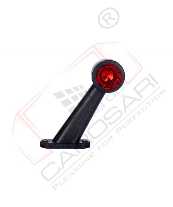 Outline marker light, oval with long oblique arm (white+red) -  right
