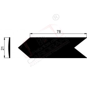 Seal corner cover, 21x78mm, black