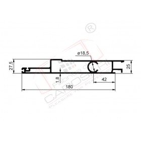 Door profile 180mm middle R, anodized