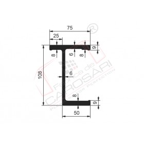 Auxiliary frame T108mm, Al 8600mm