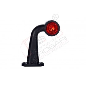 Outline marker light, oval with long bent arm (white+red) -  right, marker light (red+white), with 2 LED marker HOR 69, 12/24v, 0,6/1,2w, 2x0,75mm, 0,3m, right