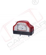 Universal number plate and position lighting, white+red, with 6 LED HOR47, 12/24v, 0.2/0.5w, cable 2x0,75mm, length 0.45m