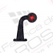 Outline marker light, oval with long bent arm (white+red)  - left side