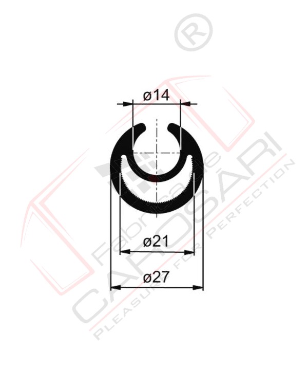 Profil AL pentru tensionare prelata diam 27mm/3300mm